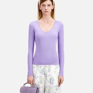 The Kooples Lilac Ribbed Knit Sweater Size M
